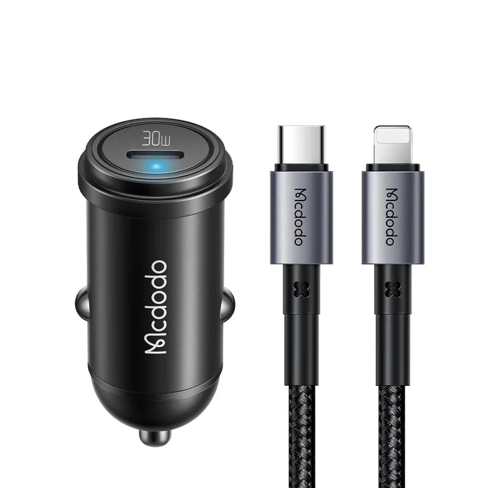 Mcdodo CC-7492 30W 1C PD Fast Car Charger+ 36W Type C to Lightning Cable 1.2m Mcdodo CC-7492 30W 1C PD Fast Car Charger+ 36W Type C to Lightning Cable 1.2m